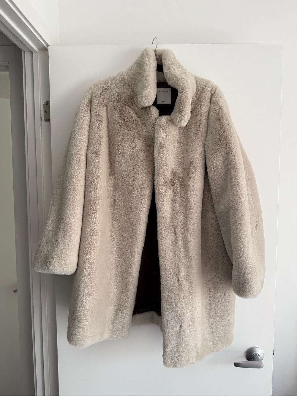 99% New Sandro Faux Fur coat